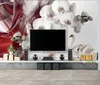 Custom Photo Mural Wallpaper Retro Beautiful butterfly swan Wall Painting Bedroom Living Room Sofa 3D Wall paper
