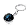 12 porte-clés signe du zodiaque porte-chaîne mode sphère boule cristal porte-clés Scorpion Lion Bélier Constellation cadeau d'anniversaire pour femmes hommes