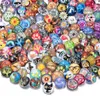 100pcs/lot Mixed 18mm Glass Snap Button Jewelry Snaps Fit Bracelet Fawn22