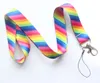 Wholesale Flame rainbow stars Mobile phone lanyard Key Chain ID card hang rope Sling Neck strap Pendant Gifts X019