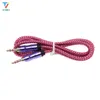 500pcs / lot 3.5 câble audio auxiliaire câble audio nylon de style bambou mâle câble de cordon d'auto