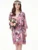 신부 들러리 가운 꽃 꽃 기모노 결혼 신부 짧은 밤 가운 인쇄 목욕 가운 Peignoir Femme 패션 드레싱 밤 가운 B5350