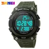 Skmei Mens Watches Chrono Sport Wristwatch Men Digital Pedemer Men for Waterproof Reloj Masculino Hombre 1112256Dのための目覚まし時計