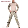 Ensembles de chasse haute qualité tactique BDU CP Jungle chemises numériques Action Camouflage T-shirt jeu de rôle Ghillie Suits1