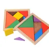 Tangram de madeira colorido 7 pçs / set Jigsaw Bloco quadrado IQ Jogo inteligente brinquedos educativos melhores presentes para crianças frete grátis