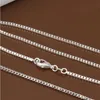 Ny 925 Sterling Silver Plated 2mm Box Chain Kvinnor Hummer Clasps Smooth Chain Statement Smycken Storlek 16 18 20 22 24 inches GC09