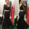 Vestido Formatura Schwarz Zweiteilige Ballkleider Meerjungfrau 2019 Sheer Long Sleeve Ever Pretty Kleid für besondere Anlässe Formelle Kleider