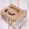 4-дюймовая коробка для торта с ручкой для окна Kraft Paper Creat Cake коробка Детский день рождения свадьба домашняя вечеринка поставка LX1668