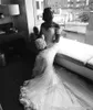 Kampanj US storlek 16, vit, sjöjungfru bröllopsklänningar illusion kapell brudklänningar applique långärmad spets vestido de novia