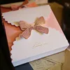 Boîtes de bonbons avec noeud cadeau romantique gâteau au chocolat chocolat Forfait fête d'anniversaire favorable carton pliable emballage papier cadeau cadeau de mariage