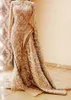 2020 ARABISK ASO EBI Muslim Lace Mermaid Evening Dresses Beaded Crystals Prom Klänningar Vintage Formell Party Andra reception Gäster Zth44
