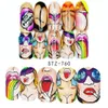 1 stks Nail Stickers Sexy Lippen Cool Meisje Water Decals Wraps Cartoon Sliders voor Nail Decoratie Manicure Kleurrijke Tip