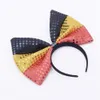 ديكورات عيد الميلاد BIG BOW TIE عكسي بريق الترتر الأذن Hairband Beadband Independence Day Diy Hair Associory Higs for Girls1