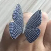 Fashion- size of butterfly ring of sterling silver 925 with the moving butterfly ring with moving wings with color stone wedding jewelry