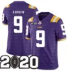 BURREAUX JOE BURROW LSU TIGERSフットボールジャージーダイヤモンドパッチピーチボウルプレーオフカレッジニックネーム