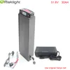 Rear rack 51.8V/52V 30ah lithium ion battery for 48v 1000w electric bike battery with Power lights+Tail lights