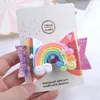 Dziewczyny kolorowe paillette bowknot klip włosów Dzieci Bow Edryds Dzieci Rainbow Słodki projektant Hair Akcesoria do włosów A2644446219