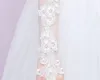 Vita brudhandskar under armbågens längd Bröllopshandskar Kvinnor Fingerless Lace Applique Bride Glove Wedding Dress Accessories272L