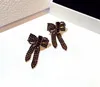 new Korean style ins fashion luxury designer super glittering diamonds zircon cute lovely bow stud earrings for woman girls273A