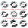 Gros 25mm cils de vison 5/10/20/30 paires faux cils 5D cils de vison épais cils maquillage dramatique longs cils en vrac