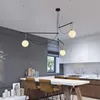 Drie hoofden van magische bonen hanglampen Scandinavische stijl restaurant café bar creatieve glazen bol smeedijzeren enkele hanglampen