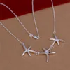 Plated sterling silver necklace 18 inches Three starfish pendant necklace DHSN124 925 silver plate Pendant Necklaces jewelry5325455