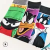 10 Pcs = 5 Pairs 39 40 41 42 43 Eu Plus Siz New Products in Europe and the Personality Men Socks Tube Cartoon 8M3N