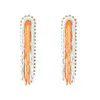 Bohemian Macaron Resin Beads with Rhinestone Long Tassel Drop Dangle Earrings for Women Statement Stud Earrings Party Jewelry