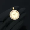 Pendentif avec cadran en Zircon pour hommes, style Hip Hop, pierres CZ scintillantes, forme de montre glacée, horloge à la mode, strass, bijoux cadeau