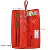 133pcs Knitting Needles Set With Red Case Bamboo & Stainless Steel Knitting Needles Circular Needles Crochet Hook for DIY Sewing249D