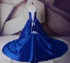 New White Royal Blue Gorgeous Wedding Dresses 2019 Lace Taffeta Appliques Bridal Gowns Custom Made Plus Size Wedding Dress8686462