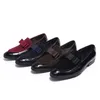 4 Farben Party Hochzeit Bankett Herren Loafer Lackleder mit Wildleder Slip On Herren Kleid Schuhe Schuhe für Herren Hohe Qualität