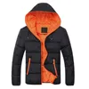 Vintermodemärke Plus Size Jacka Solid Parkas Streetwear Huva Tjock Quiltad Jacka Puffer Bubble Coat Herrkläder