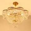 Modern 100% Brass Crystal Chandelier LED Light Romantic French Copper Chandleiers Lights Fixture Sovrum Vardagsrum Hem Inomhusbelysning