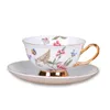 Gardenia Tazza da caffè britannica Bone China Set da tè retrò in ceramica per uso domestico creativo Tazza da tè europea