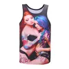 Män Sommar Tank Toppar 3D Print Vest Fit SLIM Ärmlös Tee Tank Toppar Kvinna Animal Print T Shirts Gratis