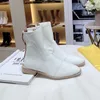 Hot Sale-Nyaste 2020 Mode Designer Damer Vinter Stövlar Glänsande Neopren Kort Heel Ankel Stövlar med Knight Boots