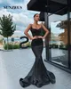 Mermaid Spaghetti Straps Long Evening Gowns 2020 Black Satin Formal Dresses Simple Elegant Party Robe Women Dress