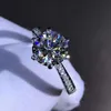 925 argent sterling 1ct 2ct 3ct style classique Moissanite bague diamant fête de mariage anniversaire bijoux avec GRA certifica Y200321