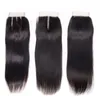 8A Virgin Human Hair Lace Closure Brésilien Péruvien Malaisien Indien Droite Vague de Corps Lâche Eau Profonde Vague Naturelle Crépus Bouclés Fermetures