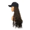 Nouveau long chapeau ondulé perruque de poils synthétiques avec capuchon de baseball yaki naturel wola women girl039s perruques coiffures1660319