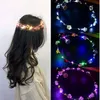 Nuova ARIVAZIONE Croona di corona a fiore a fiore led Light Up Hair Ghirlanda Garlands Women Halloween Natalizia Wedding Glowing Wreat5457365