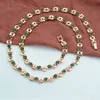 5MM 8 Color 50cm Women 585 Rose Gold Color Chain Cubic ZIrcon White Green Stonet Necklace