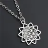 1 pc flor da vida colar budista longa semente de cadeia de vida geometria sagrada jóias fleur de vie yoga namaste colar