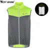 Kleding West Biking Reflecterend Vest Cycling Winddicht Veiligheid Fiets Vest Mouwloze fietsjersey Running Sport Gear Men Damesfiets