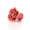 8st Pink Ceramic Vintage Floral Rose Door Knobs Handmade Rose Handtag Ceramics Kitchen Door Cabinet Draw Pulls237i