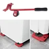 5pcs/set Furniture Moving Transport Set 4 Mover Roller+1 Wheel Bar Furniture Transport Lifter Household Hand Tool Set