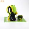 Black Packing Kennys Ghost Hosah Silicone Bubbler Pipe Röker Bong Nyaste design Dab Rig Water Pipes med 14mm Glass Bowl 420 710