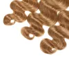 T1B / 27 Ombre Couleur Raides Extensions de Cheveux Vierges T1B / 30 Cheveux Péruviens 3Bundles avec Fermeture Body Wave Bundles de Cheveux Humains Avec Fermeture