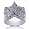 Męskie pierścionki biżuterii Hip Hop Love Pierścień luksusowe diament